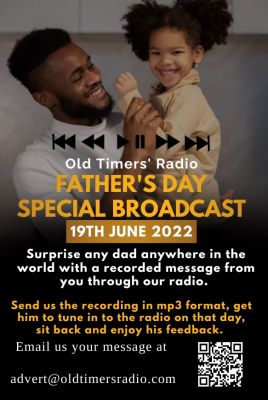 Special Father’s Day radio broadcast on Old Timers’ Radio